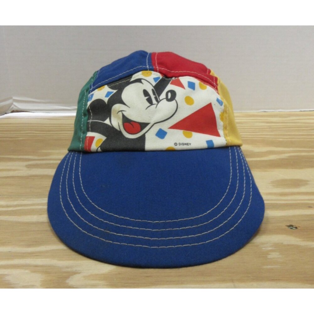 VINTAGE Mickey Mouse Hat Cap One Size Disney Painter Long Bill 90s USA *